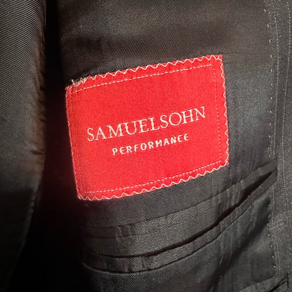 SAMUELSOHN $1200 Super 130s wool pinstriped blazer jacket - Picture 10 of 12